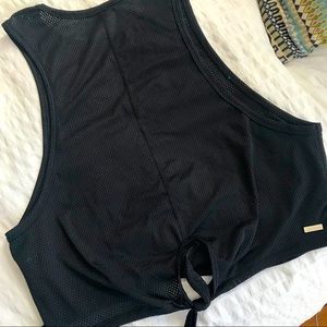 Alala Mesh Crop Tie-Back Tank - Black - S